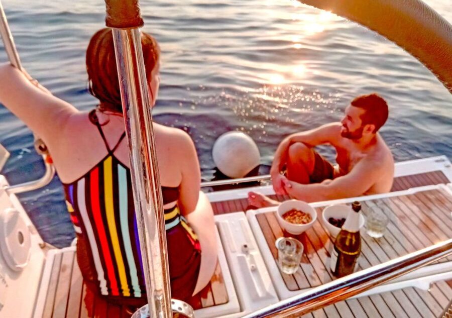 Barcelona 2 hour Mediterranean Sailing with Snacks & Drinks - The 10-minute swim stop: a quick dip with wildlife chances
