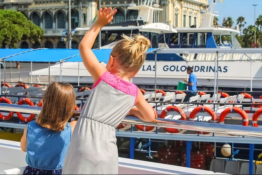 Barcelona: Boat Tour in Las Golondrinas - Where you board by the Colón monument at Portal de la Pau