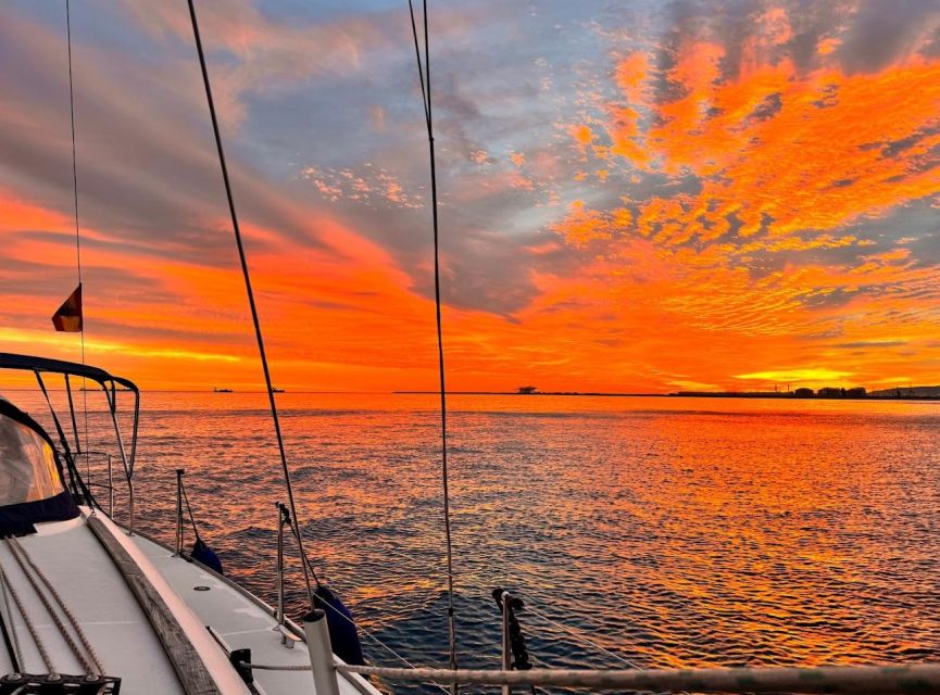 Barcelona: Boat trip with cava in amazing sailboat - From Port Olimpic to open water, with cava and your own playlist