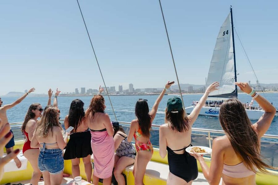 Barcelona: Charcuterie, Swim & Party Boat - Cruising the Barcelona Coast on a Party Catamaran