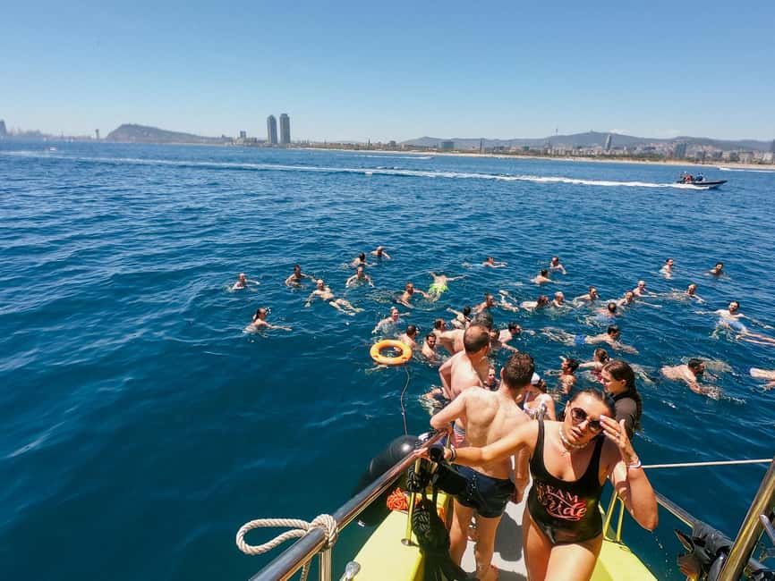 Barcelona: Charcuterie, Swim & Party Boat - The Swim Stop: A Real Cooling Break in the Sea