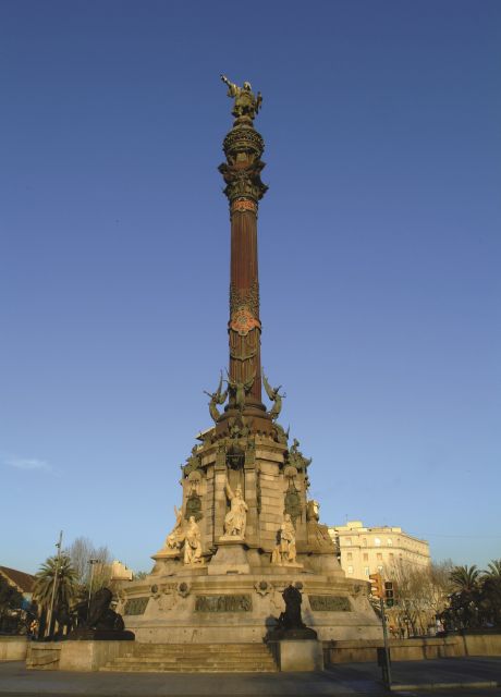 Barcelona: Columbus Monument - The Bronze Winged Victories at the Base