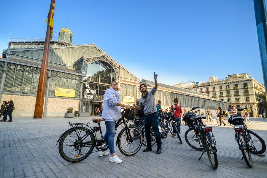 Barcelona eBike Tour with Wine and Tapas Experience - La Barceloneta and W Barcelona, trading stone for sea views