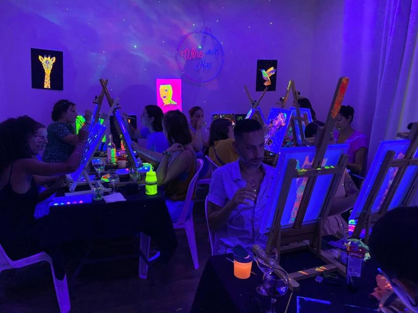 Barcelona: Fluorescent Paint and Wine Workshop - Fluorescent Color in a UV Studio: Why This Workshop Feels Different