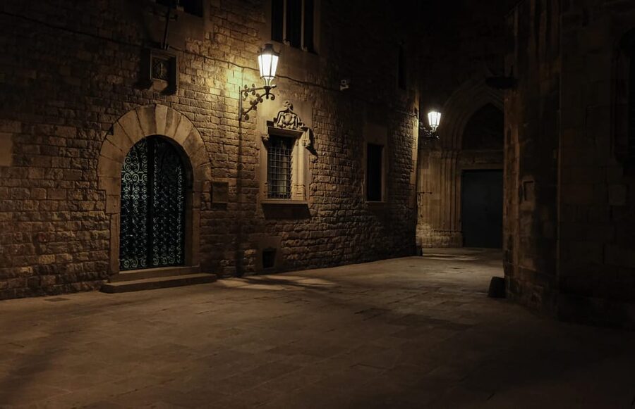 Barcelona: Gothic Quarter Night Walk Mysteries and Legends - Pont del Bisbe and Placa Sant Felip Neri, where the streets get intimate