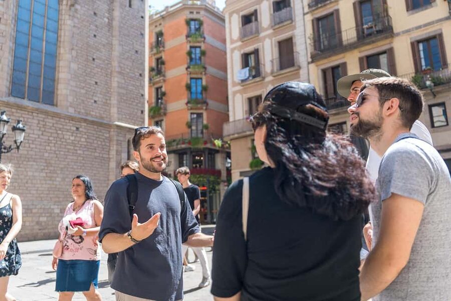 Barcelona guided tour in French - Gothic Quarter Barcelona: Calle del Bisbe and the Big-Meaning Details