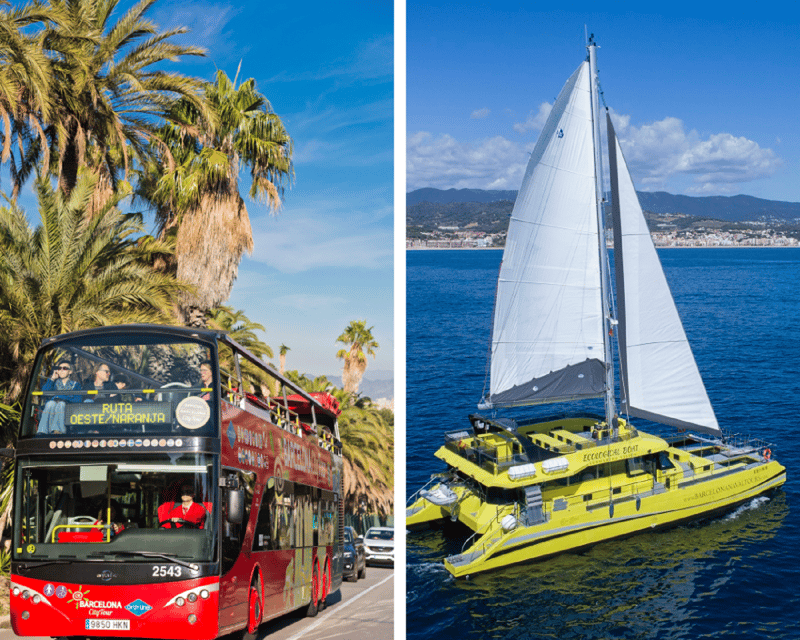Barcelona: Hop-On Hop-Off Bus with Sailing Cruise - Orange West Route: stadium sights, museum stops, and the cruise connection