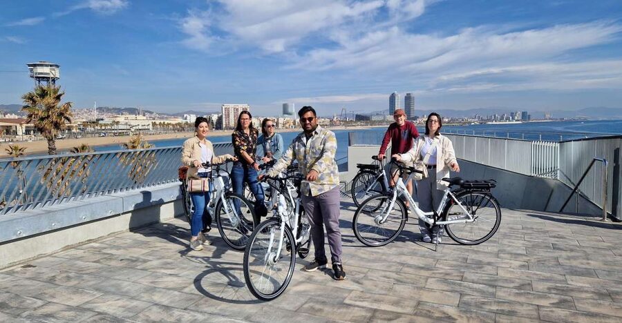 Barcelona Photo Highlights 4h Small Group eBike Tour - First Look: Port Olimpic, Easy Start, Good Photo Rhythm