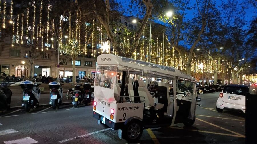 Barcelona: Private Christmas Lights Tour by Eco Tuk Tuk - Casa Milà and Palau Robert, the quieter glamour moments
