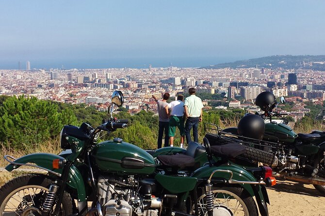 Barcelona Private Tour by Sidecar Motorcycle - Montjuic by motorcycle: Olympics, museums, gardens, and viewpoint time