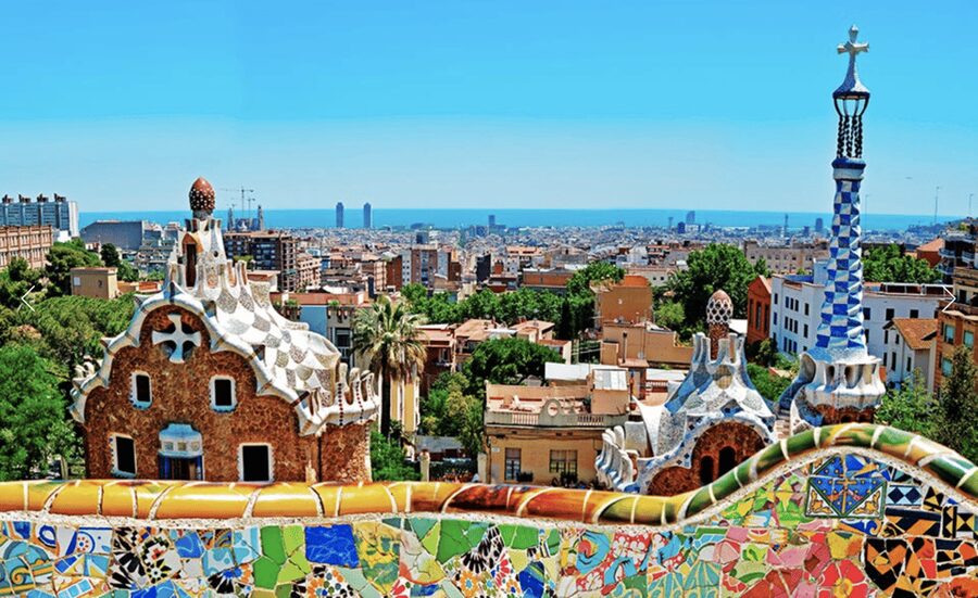Barcelona Private Tour: Sagrada Familia,Park Güell & Pedrera - Park Güell from the Tibidabo side: when the city looks small