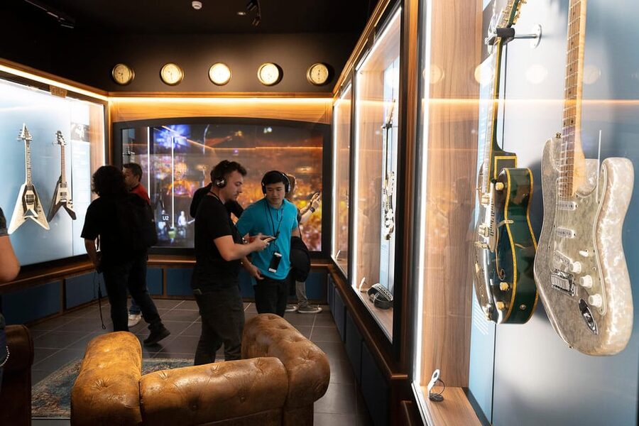 Barcelona: Rock Museum- Guitar Legends Hall - Interactive Record Stores and Vintage Jukebox Areas That Keep You Moving