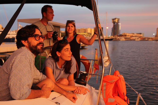 Barcelona Unique Sunset Sailing Experience with Tapas & Open Bar - From Moll de Mestral out to the Barcelona skyline and the Cathedral view
