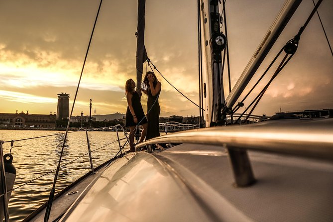 Barcelona Unique Sunset Sailing Experience with Tapas & Open Bar - Live sax or guitar upgrade: when music makes the sunset better