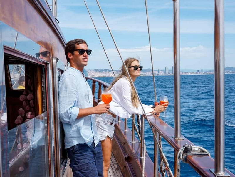 Barcelona: Wooden Boat Sailing with Tapa and Welcome Drink - Music, selfies, and that onboard “VIP” feeling that matters
