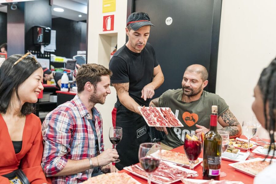 Menu Gourmet - Jamón, Cheese & Wine near Sagrada Familia - What you actually eat: patatas bravas, gazpacho, Iberian ham flight, and more